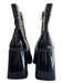 Circus Shoe Size 7.5 Black Patent Leather Side Zip Square Toe Textured Boots Black / 7.5