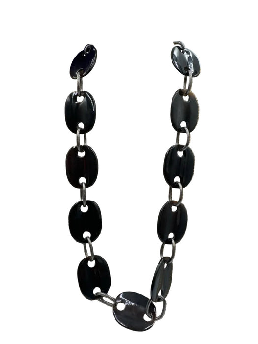 Moo Moo Designs Dark Brown Acetate Chunky Link Tortoiseshell Necklace
