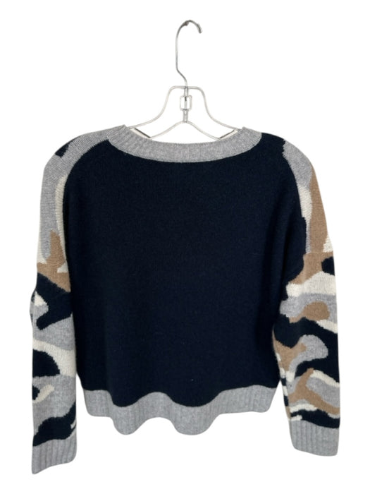 360 Cashmere Size M Gray & Tan Cashmere Long Sleeve Camo Knit Sweater Gray & Tan / M