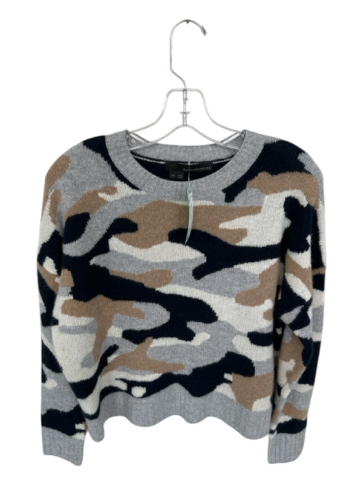 360 Cashmere Size M Gray & Tan Cashmere Long Sleeve Camo Knit Sweater Gray & Tan / M