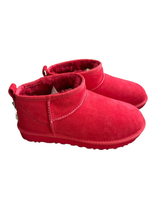Ugg Shoe Size 8 Red Suede Shearling Lined Short Booties Red / 8