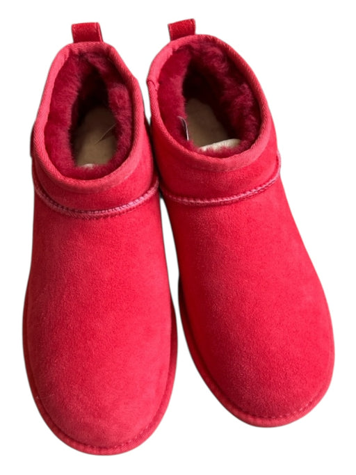 Ugg Shoe Size 8 Red Suede Shearling Lined Short Booties Red / 8