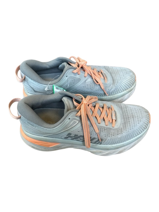 Hoka Shoe Size 8 Gray & Peach Canvas Platform Perforated Athletic Sneakers Gray & Peach / 8