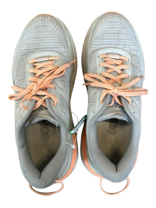 Hoka Shoe Size 8 Gray & Peach Canvas Platform Perforated Athletic Sneakers Gray & Peach / 8