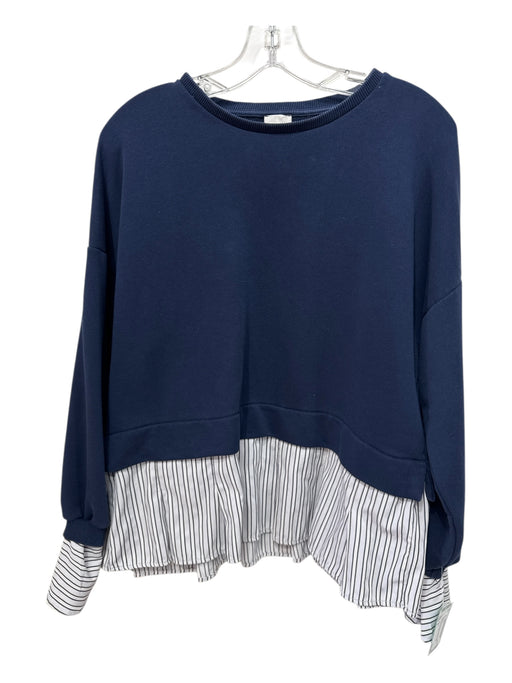 Maeve Size S Navy, White & Red Cotton Blend layered Sweatshirt Striped Sweater Navy, White & Red / S