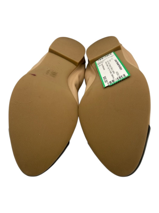 Stuart Weitzman Shoe Size 6 Beige & Black Leather Patent Leather Cap Toe Flats Beige & Black / 6