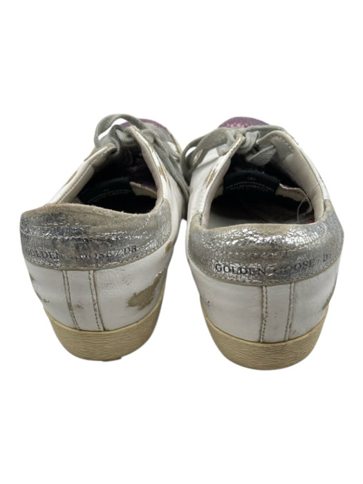 Golden Goose Shoe Size 41 White, Silver, Purple Leather Metallic Star Sneakers White, Silver, Purple / 41