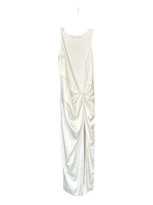 Abercrombie & Fitch Size M White Polyester Sleeveless Gathered Front Gown White / M