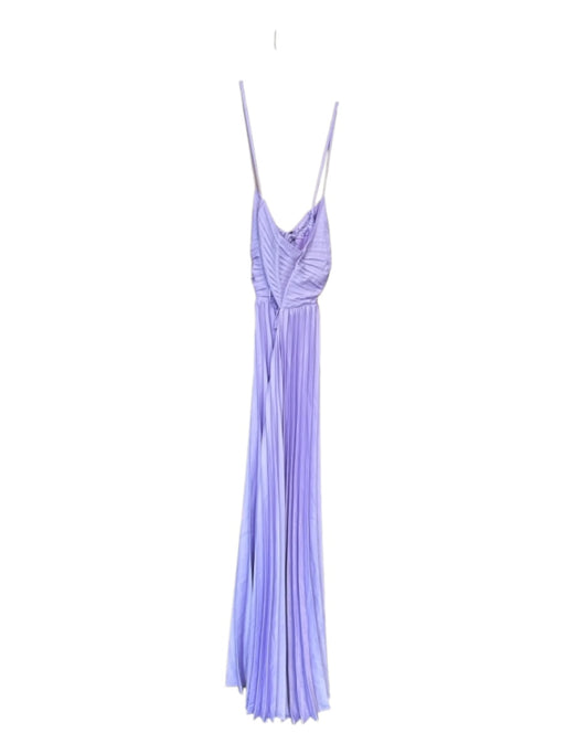 Olivaceous Size M Purple Polyester Spaghetti Strap Acordian Pleated Midi Dress Purple / M