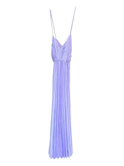 Olivaceous Size M Purple Polyester Spaghetti Strap Acordian Pleated Midi Dress Purple / M