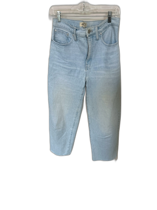 Madewell Size 28 Light Wash Cotton High Waist Wide Leg Raw Hem Jeans Light Wash / 28