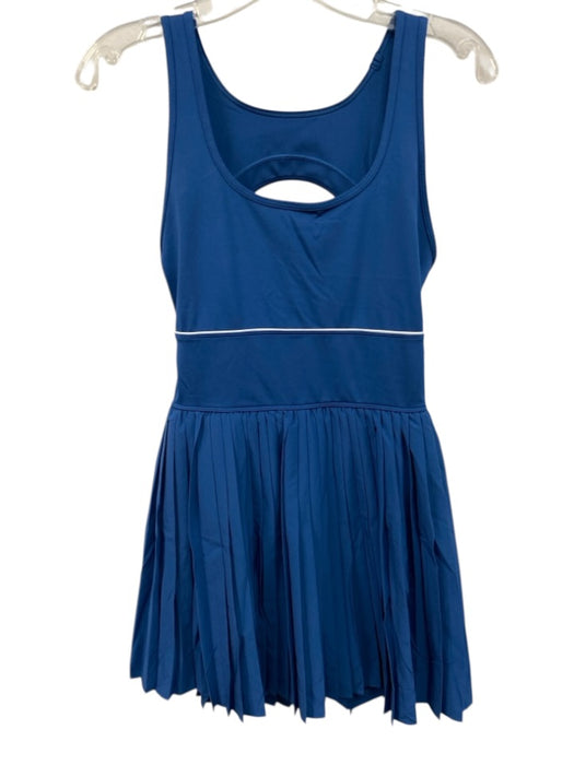 Wilson Size M Blue Poly Blend Cut Out Back Sleeveless Pleated Skirt Dress Blue / M