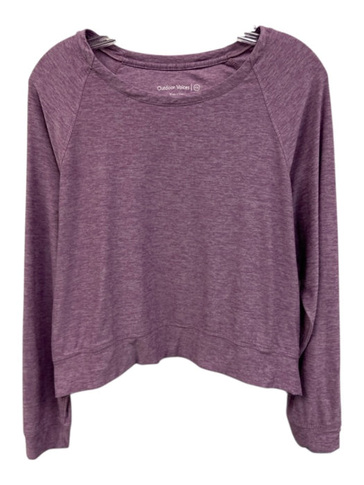 Outdoor Voices Size XXL Purple Poly Blend Heathered Long Sleeve Athletic Top Purple / XXL