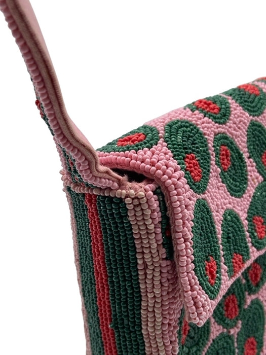 By Anthropologie Pink Multi textile & synthetic Beaded Olive Motif Bag Pink Multi