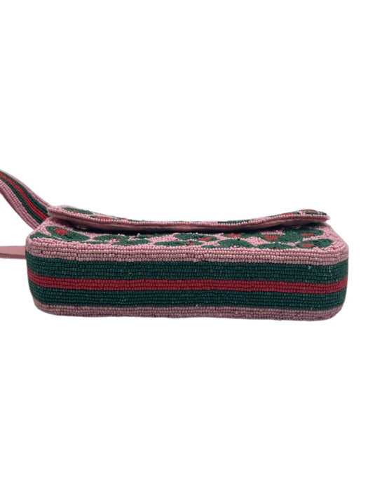 By Anthropologie Pink Multi textile & synthetic Beaded Olive Motif Bag Pink Multi