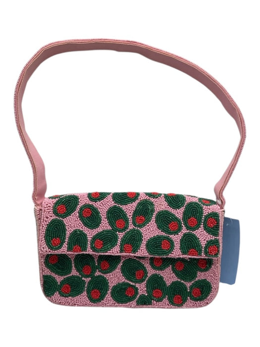 By Anthropologie Pink Multi textile & synthetic Beaded Olive Motif Bag Pink Multi