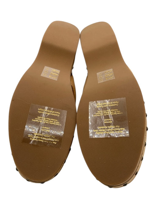 Madewell Shoe Size 9 Tan & White Leather Stud Detail Fleece Lined Slide Clogs Tan & White / 9