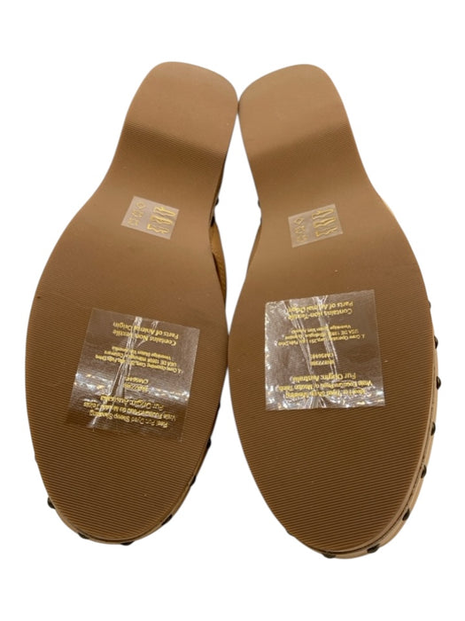 Madewell Shoe Size 9 Tan & White Leather Stud Detail Fleece Lined Slide Clogs Tan & White / 9