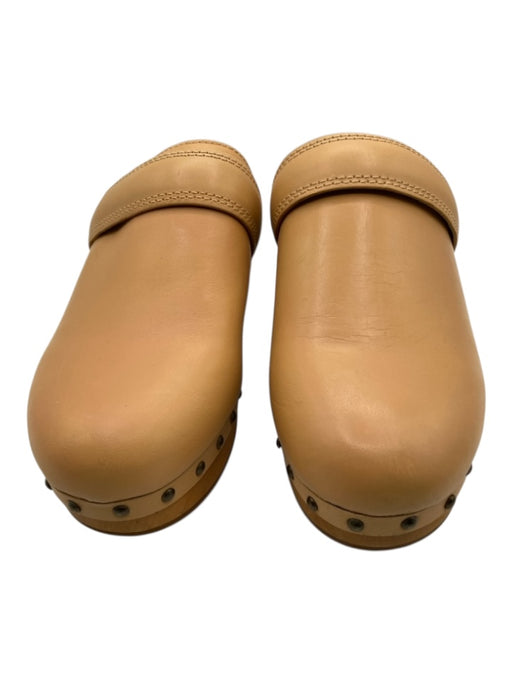 Madewell Shoe Size 9 Tan & White Leather Stud Detail Fleece Lined Slide Clogs Tan & White / 9