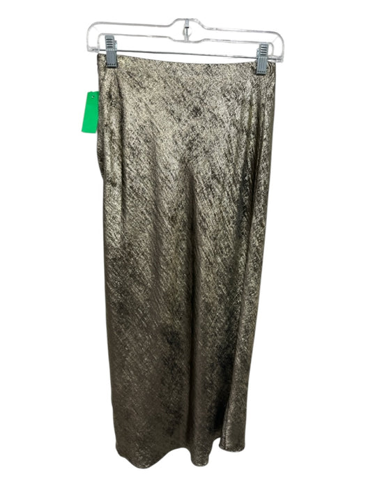 Banana Republic Size XXS Gold & Black Polyester Lame Elastic Waist Skirt Gold & Black / XXS