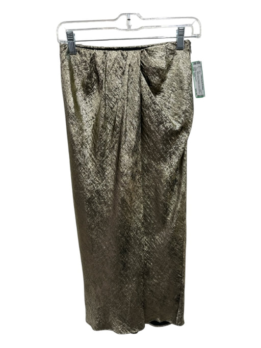 Banana Republic Size XXS Gold & Black Polyester Lame Elastic Waist Skirt Gold & Black / XXS