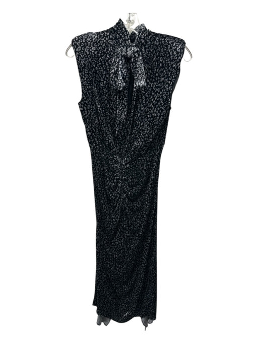 Ramy Brook Size 2 Gray & Black Viscose & Silk Sleeveless Velvet Leopard Dress Gray & Black / 2