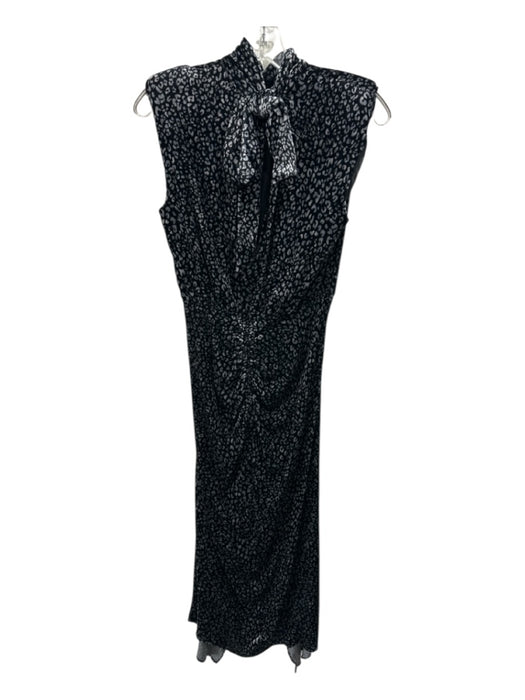 Ramy Brook Size 2 Gray & Black Viscose & Silk Sleeveless Velvet Leopard Dress Gray & Black / 2