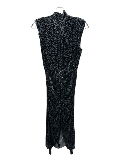 Ramy Brook Size 2 Gray & Black Viscose & Silk Sleeveless Velvet Leopard Dress Gray & Black / 2