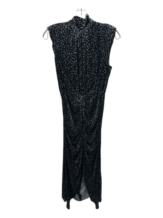 Ramy Brook Size 2 Gray & Black Viscose & Silk Sleeveless Velvet Leopard Dress Gray & Black / 2