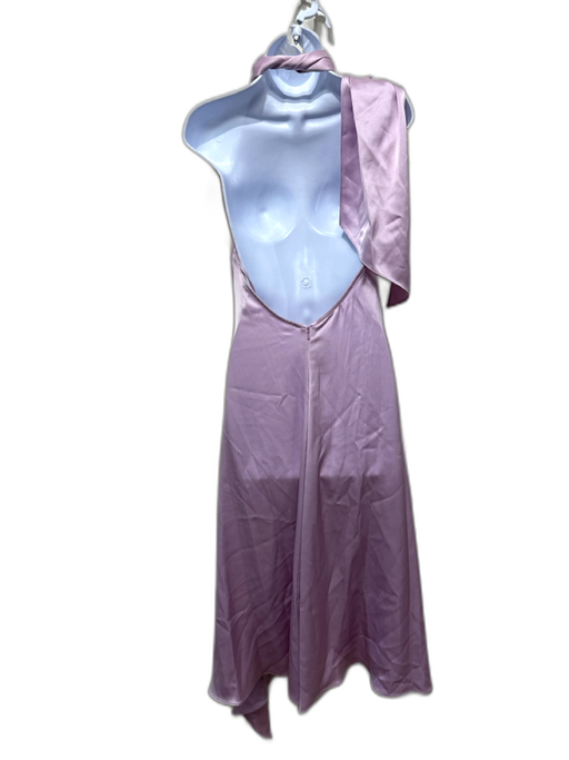 Amsale Size 6 Lilac Polyester Satin Halter Neck Back Zip Asymmetric Gown Lilac / 6