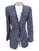 St. John Size 6 Blue, Black & White Cotton Blend Boucle Snap Closure Jacket Blue, Black & White / 6