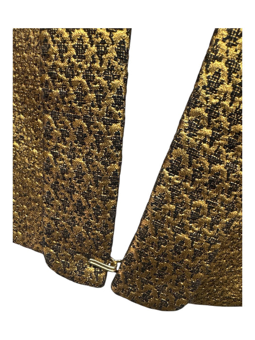 Lanvin Size 38 Gold & Black Cotton & Silk Lame Open Front Welt Pocket Jacket Gold & Black / 38