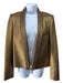 Lanvin Size 38 Gold & Black Cotton & Silk Lame Open Front Welt Pocket Jacket Gold & Black / 38