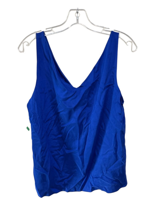 St. John Size S Royal Blue Silk Sleeveless V Neck Cami Top Royal Blue / S