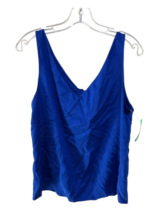 St. John Size S Royal Blue Silk Sleeveless V Neck Cami Top Royal Blue / S