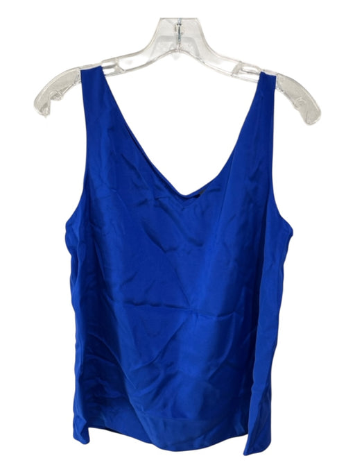 St. John Size M Royal Blue Silk Sleeveless V Neck Cami Top Royal Blue / M