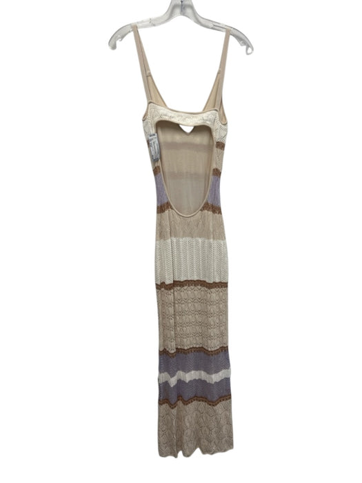 Torn By Ronny Kobo Size Small Purple & Beige Viscose Blend Sleeveless Dress Purple & Beige / Small