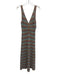 Misa Size Small Purple, Brown, Green Polyester Blend Sleeveless Striped Dress Purple, Brown, Green / Small