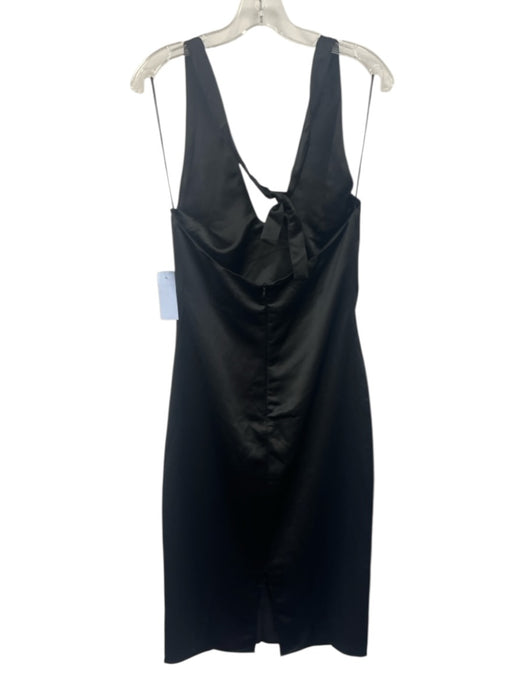 Jason Wu Size Small Black Polyester Halter Tie Neck Satin Midi Dress Black / Small