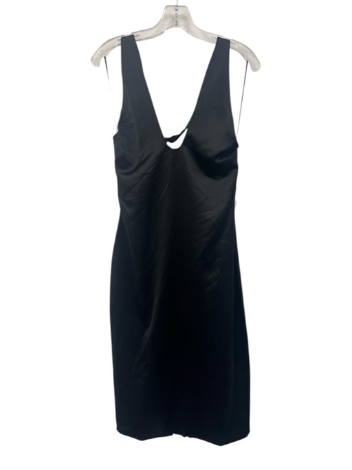 Jason Wu Size Small Black Polyester Halter Tie Neck Satin Midi Dress Black / Small