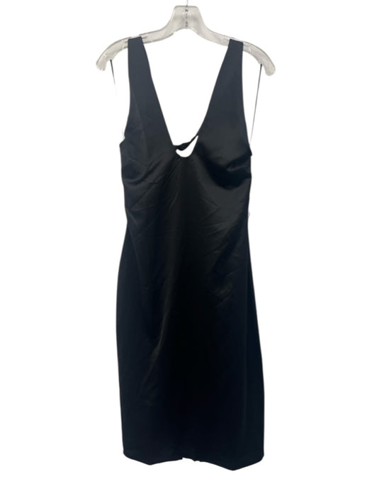 Jason Wu Size Small Black Polyester Halter Tie Neck Satin Midi Dress Black / Small