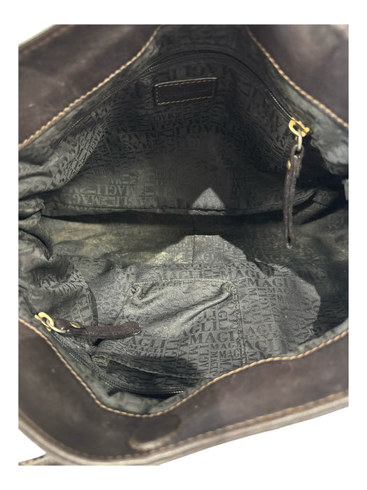 Bruno Magli Brown Leather Gold hardware Magnetic Close shoulder bag Bag Brown / Medium