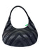 Salvatore Ferragamo Black Leather & Suede Chevron Dotted Magnetic Close Bag Black / Small