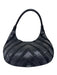 Salvatore Ferragamo Black Leather & Suede Chevron Dotted Magnetic Close Bag Black / Small