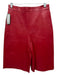 Valentino Size XS / 38 Red Lamb leather Side Zip High Rise Culotte Knee Shorts Red / XS / 38
