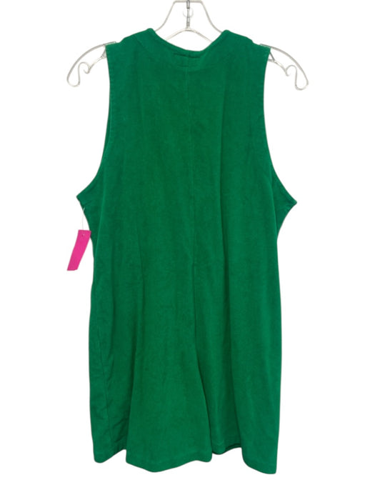 Tuckernuck Size S Green & Blue Cotton Terry Cloth Pocket detail Button Up Romper Green & Blue / S
