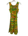 Malia Honolulu Size Est S Green, Orange, Yellow Sleeveless Floral Back Zip Dress Green, Orange, Yellow / Est S