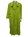 Julia Armory Size S Green & White Cotton Long Sleeve Dot Pattern Button Up Dress Green & White / S