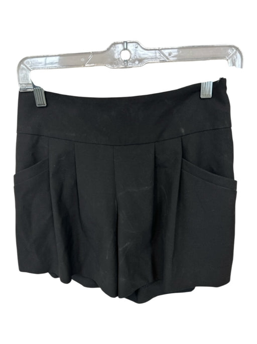 Fifteen Twenty Size 2 Black Polyester Side Zip Pleated Shorts Black / 2
