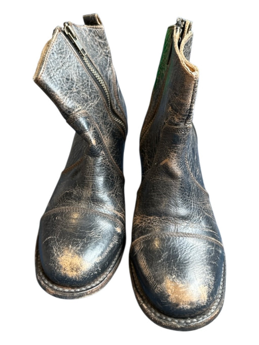 Bed Stu Shoe Size 8.5 Brown Leather Side Zip Wedge Boots Brown / 8.5